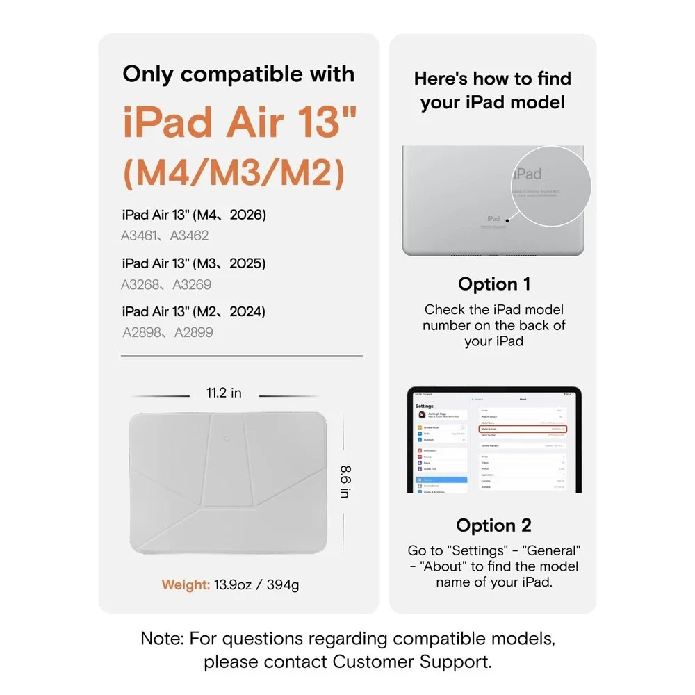 MOFT Dynamic Folio Case iPad Air 13 M2 M3 M4 Magnetic Stand 20+ Angles Gray